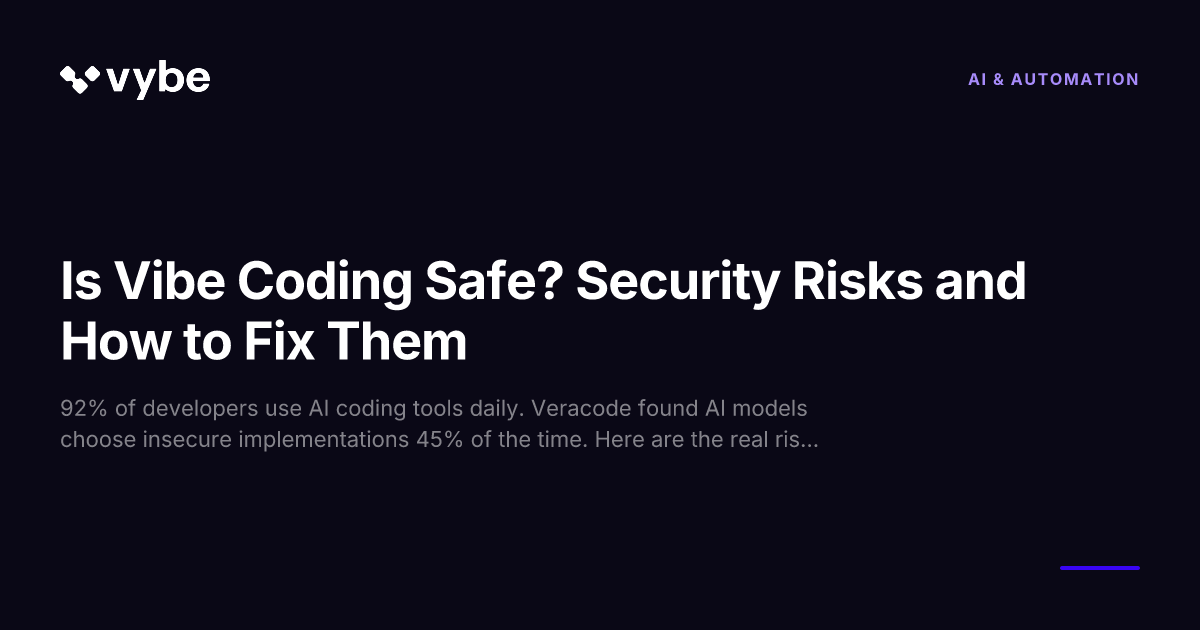 Is Vibe Coding Safe? Security Risks and How to Fix Them | Vybe Blog