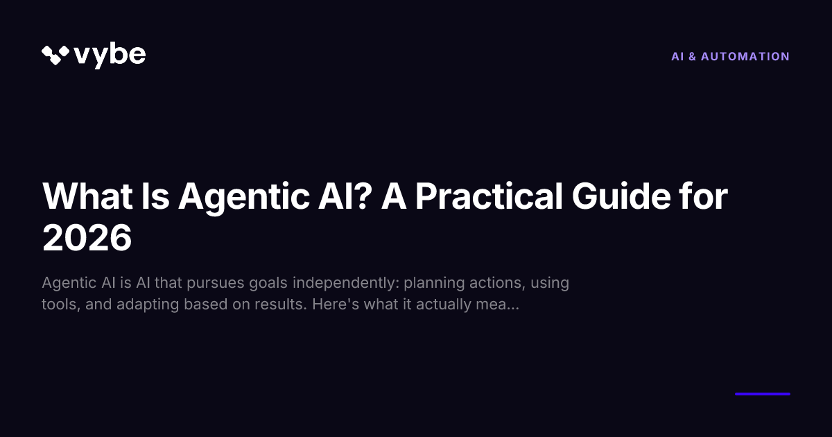 What Is Agentic AI? The Complete Guide for 2026 | Vybe Blog